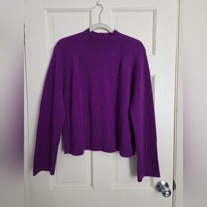 Loft Cashmere Mock Neck Sweater Windsor Purple Size L